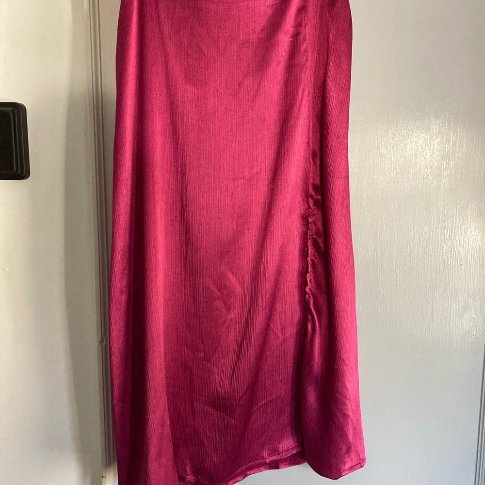 Satin midi skirt